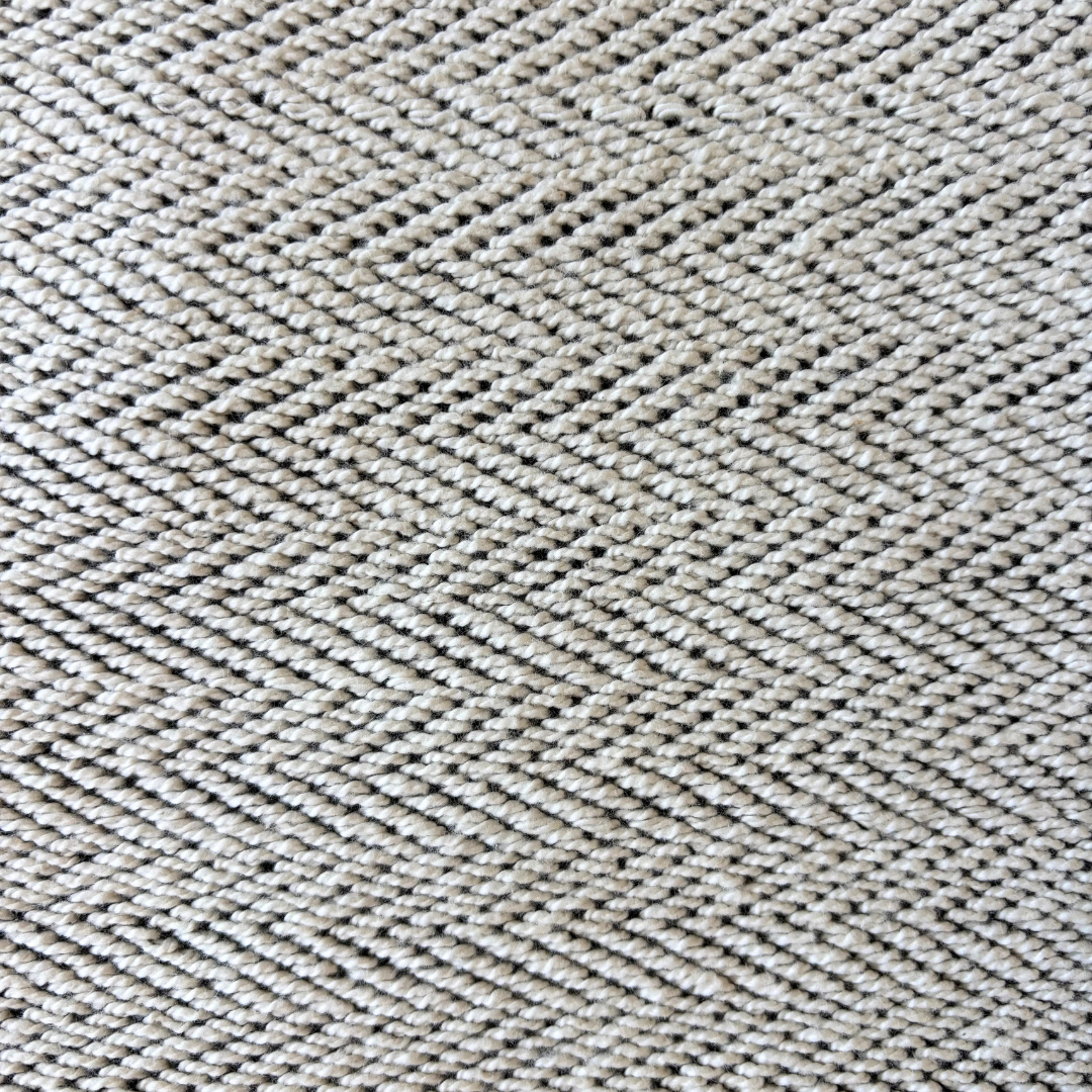 Cream & Charcoal Herringbone French Terry Sweatshirt Fabric