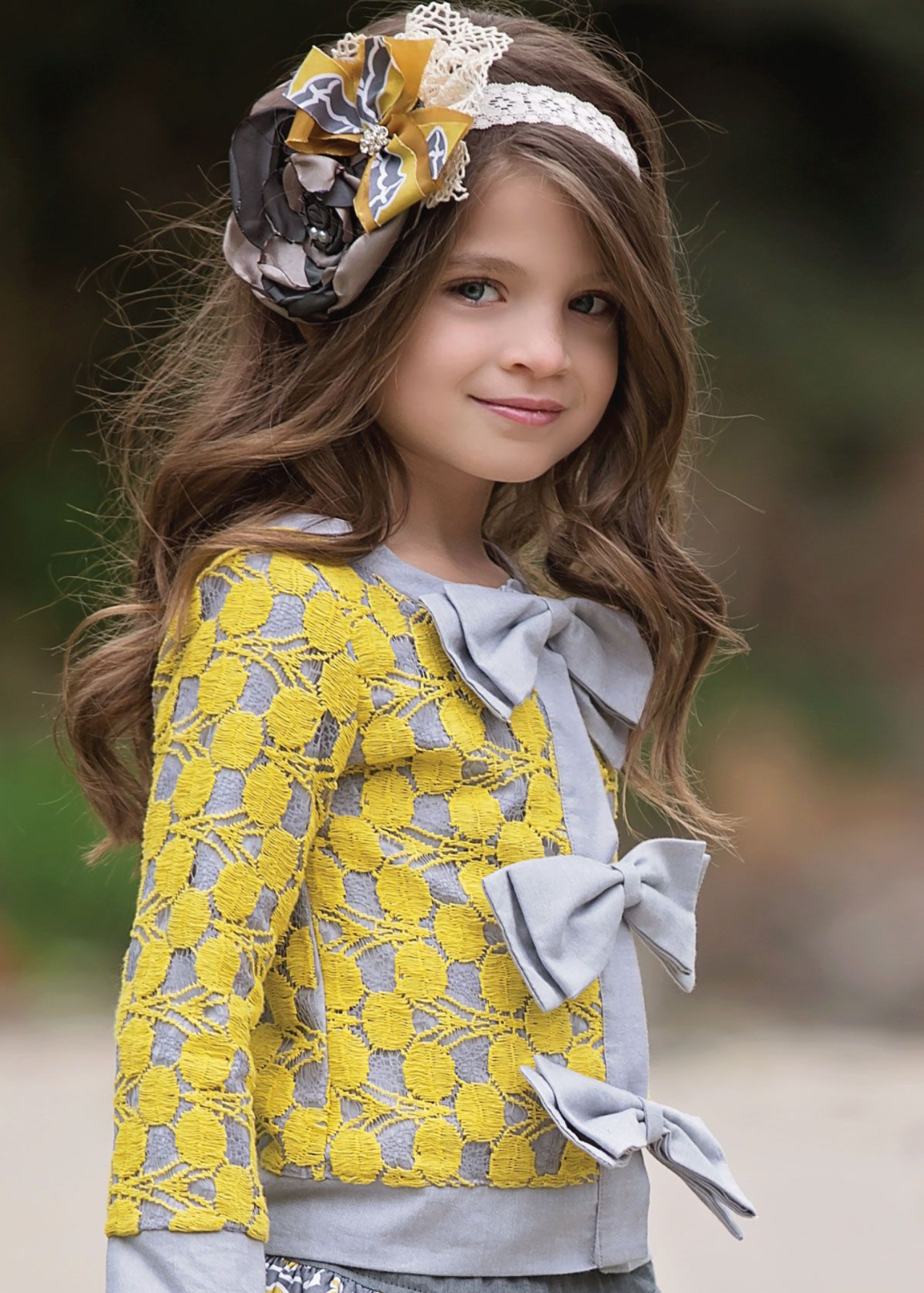 Gray and Yellow lace