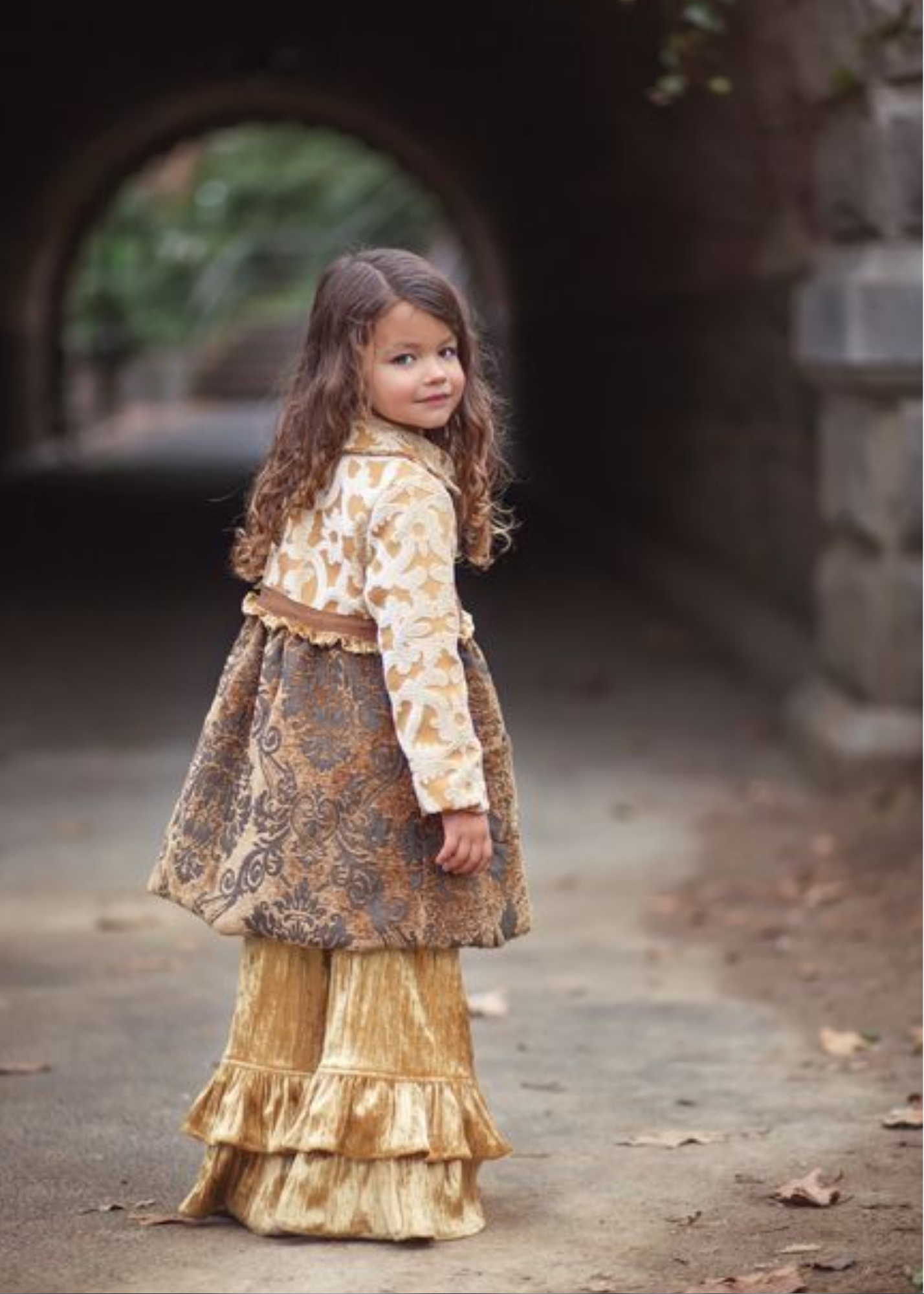 Brown and Gold Damask Upholstery Fabric