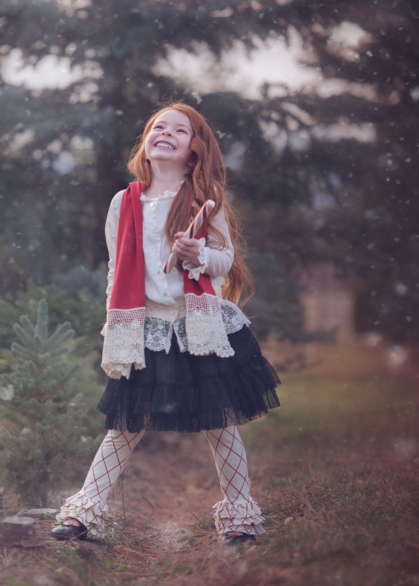 Red Diamond on Ivory Jersey