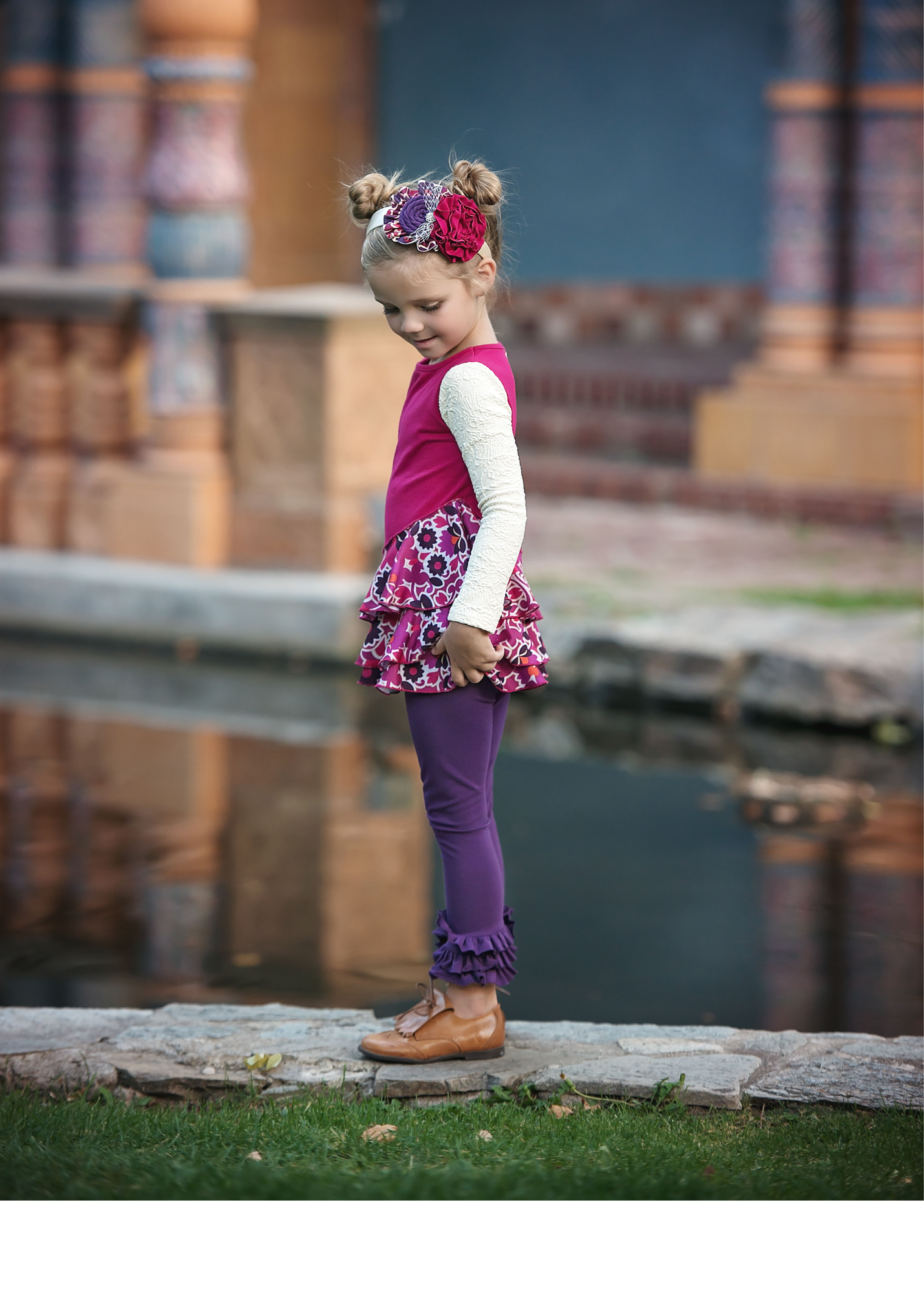 Pink Purple Abstract Floral Ponte Knit