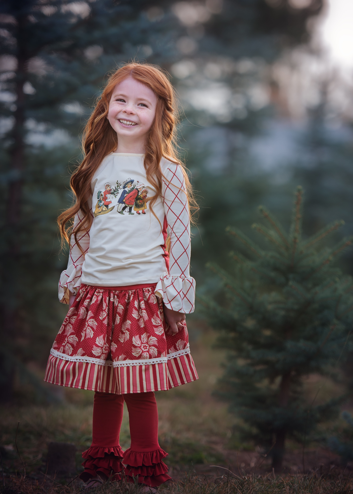 Red Diamond on Ivory Jersey