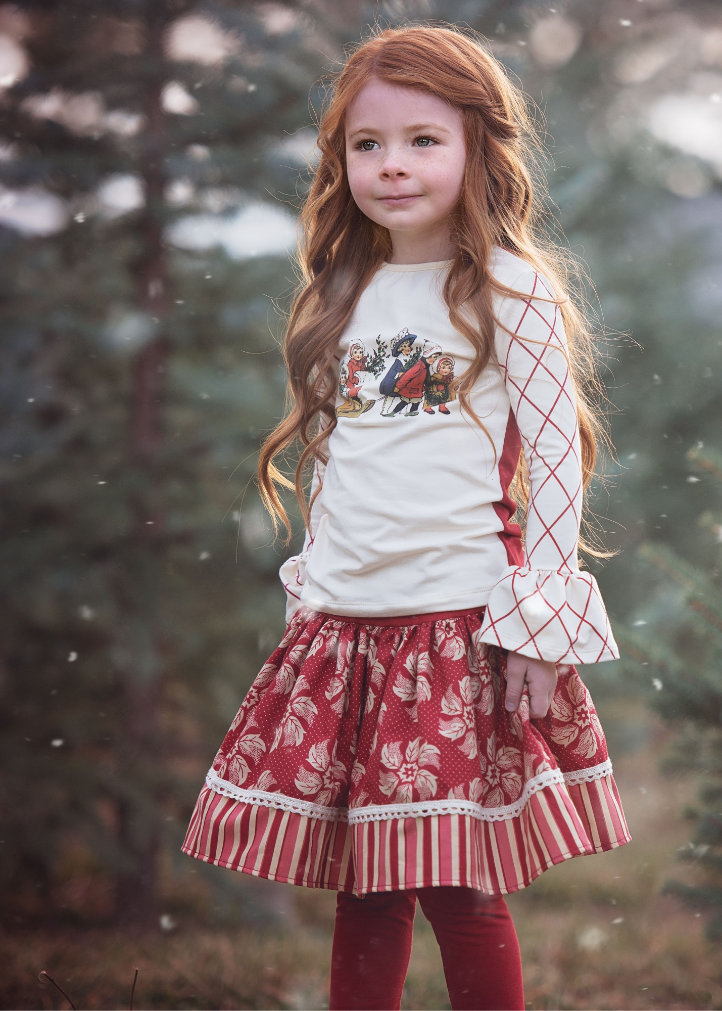 Red Diamond on Ivory Jersey