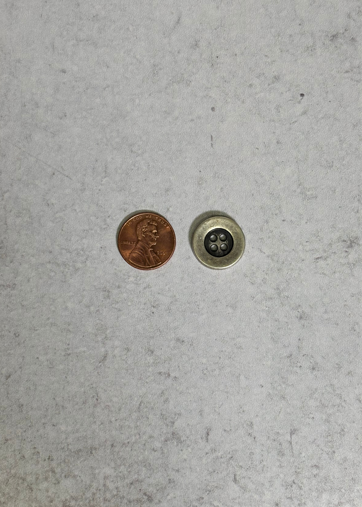 Small Silver Metal Button