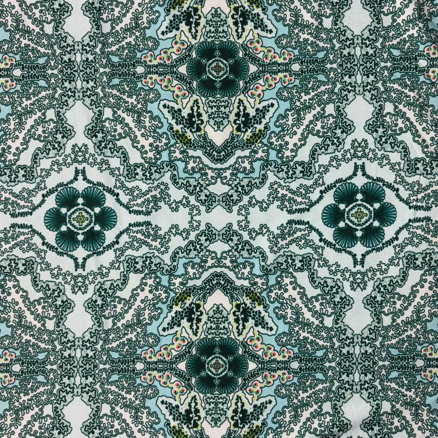 Teal Floral Rayon