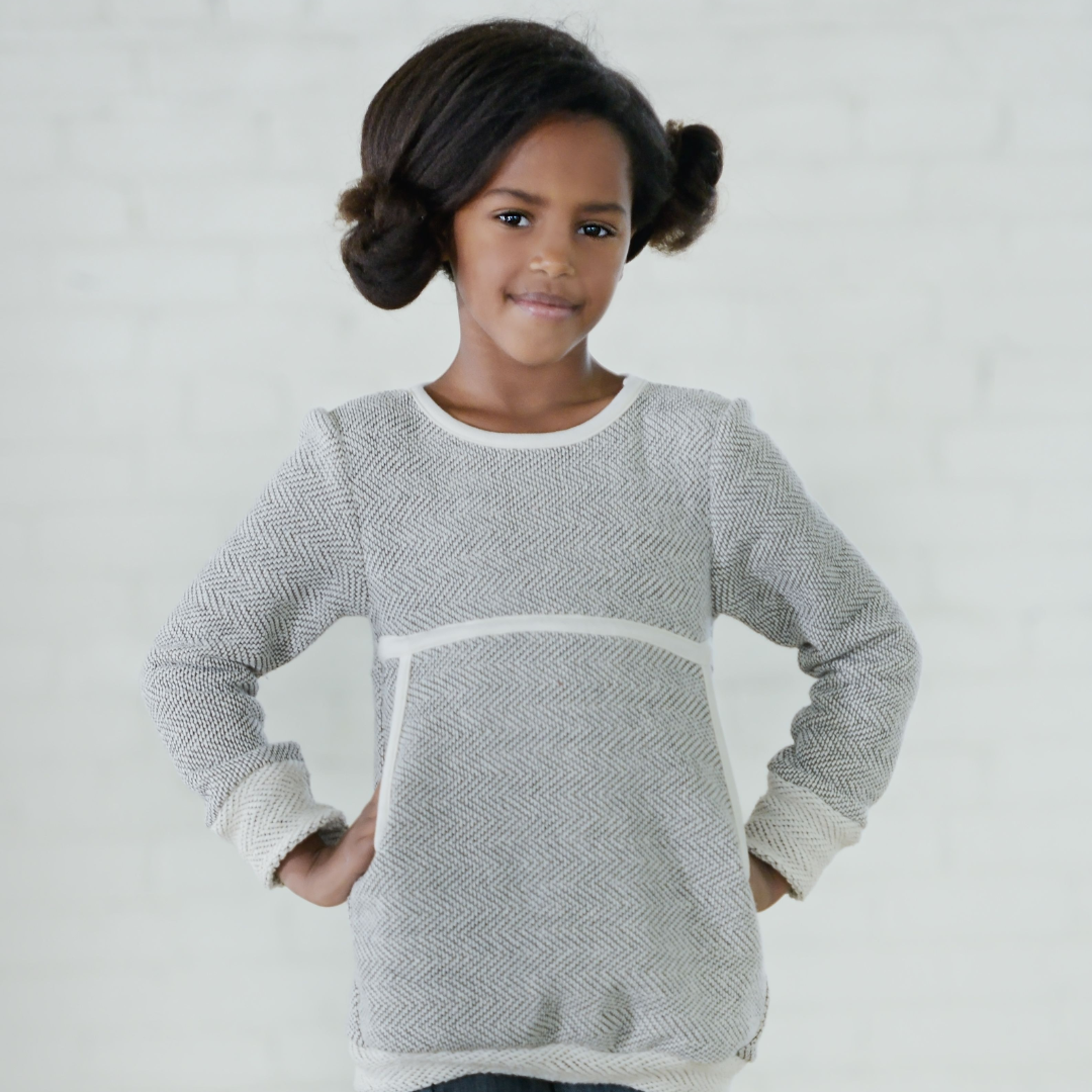 Cream & Charcoal Herringbone French Terry Sweatshirt Fabric