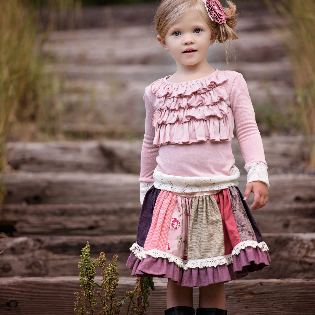 Pink Herringbone- Garden Gate Plaids -