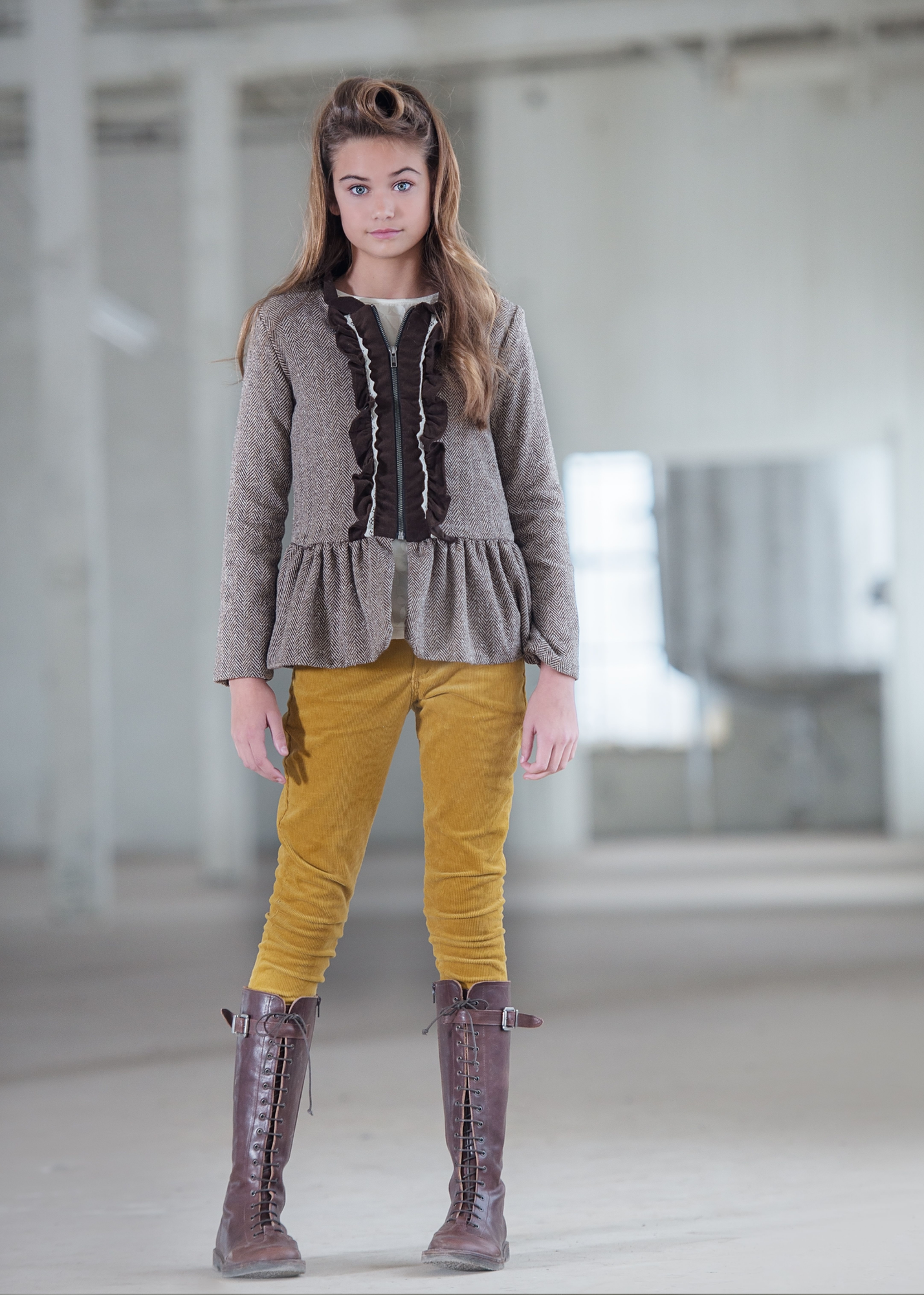 Brown and Cream Wool Tweed Blend