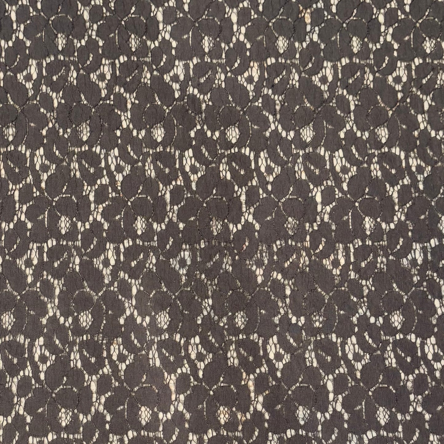 Charcoal Cotton Floral Lace