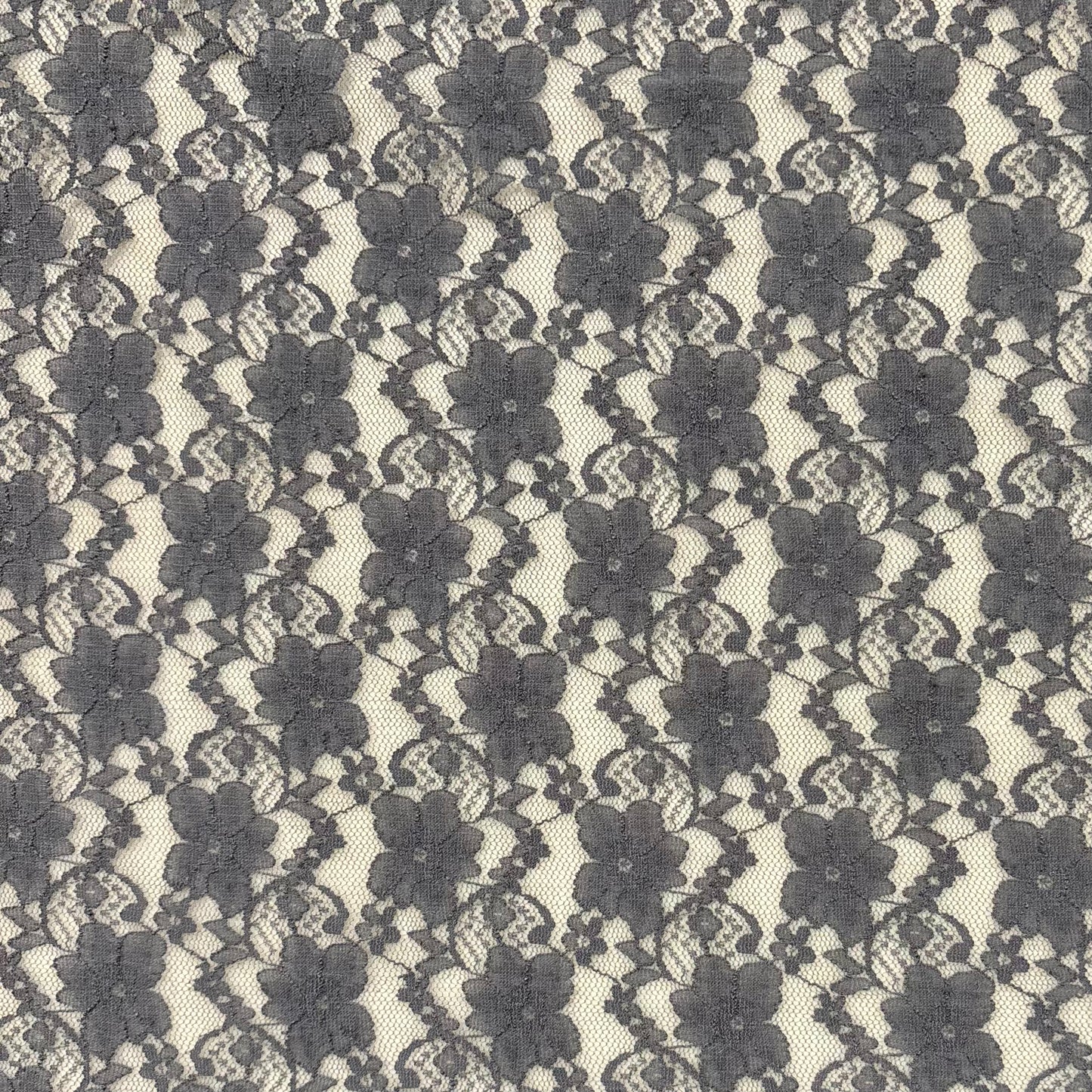 Gray Stretch Floral Lace