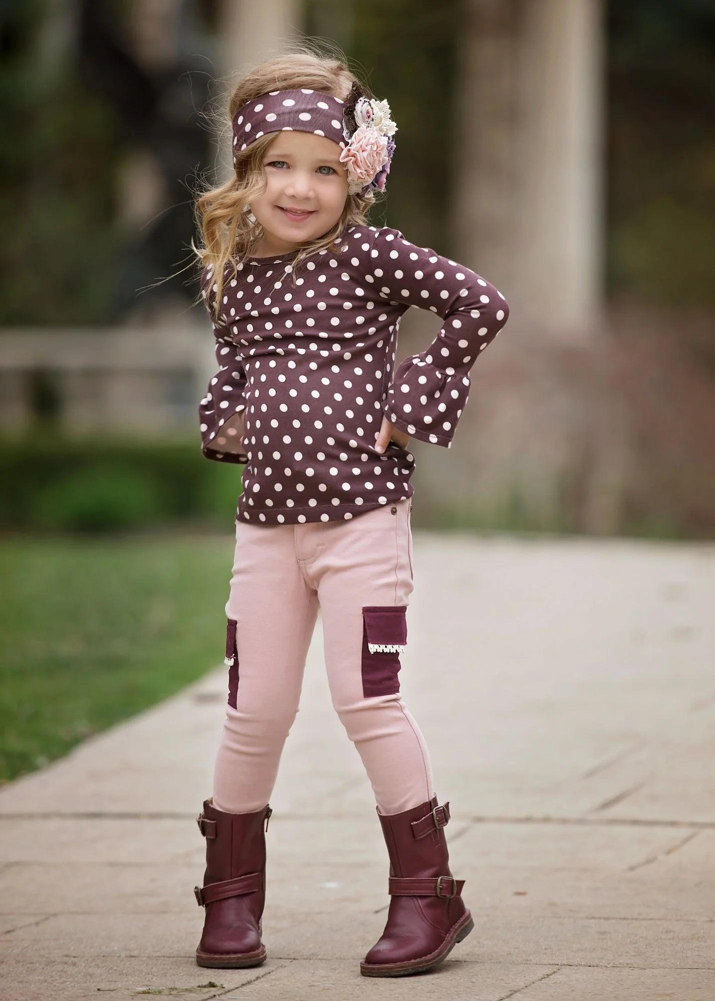 Deep Plum/Cream Dot Jersey Knit