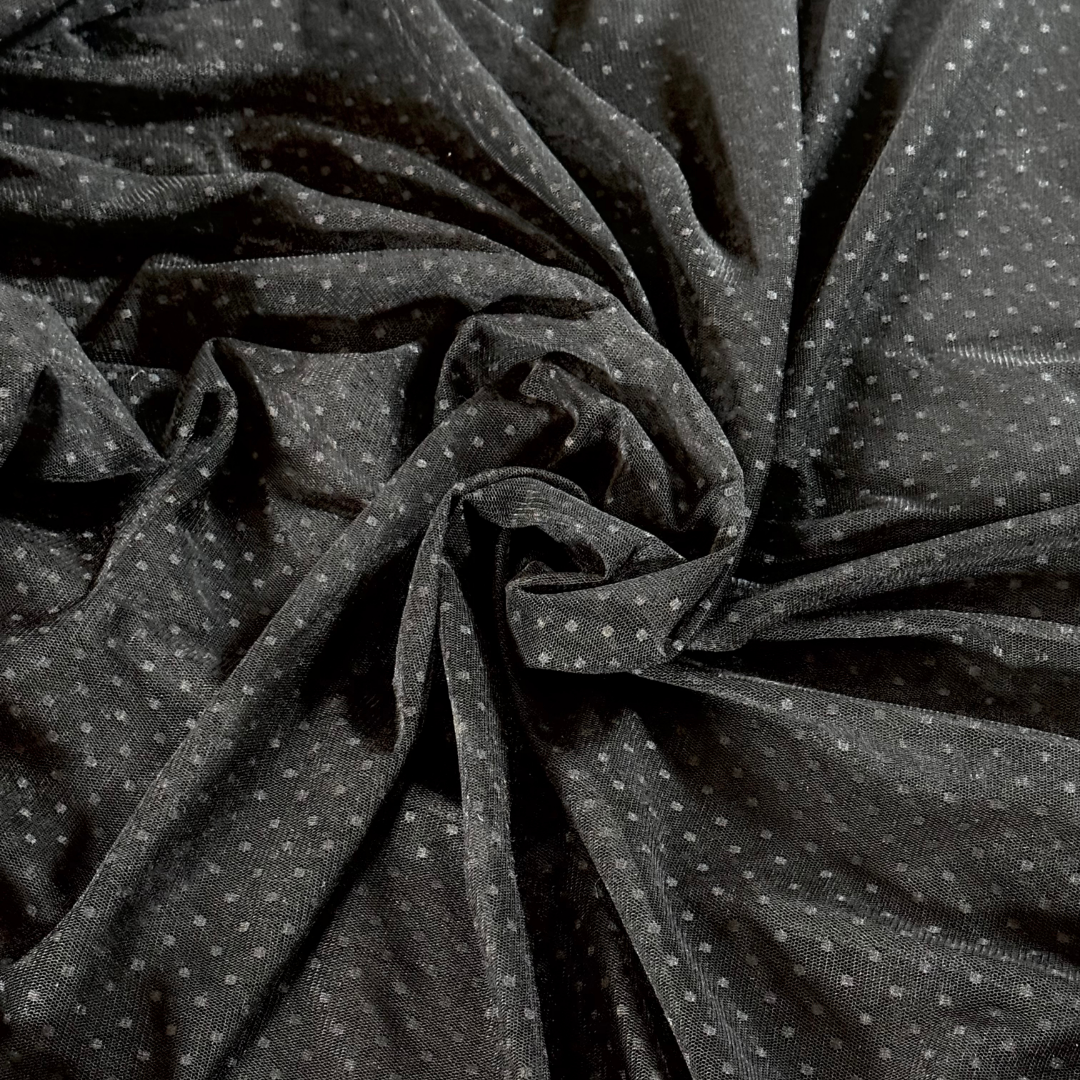 Black Swiss Dot Mesh