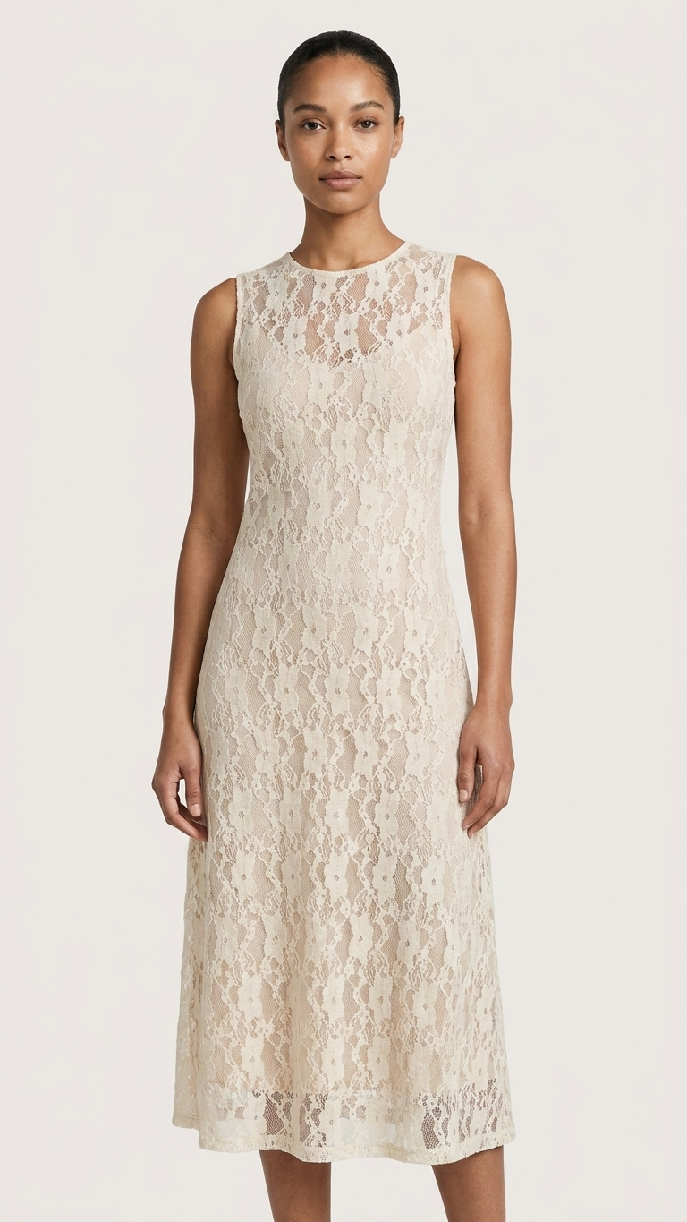 Taupe Stretch Floral Lace