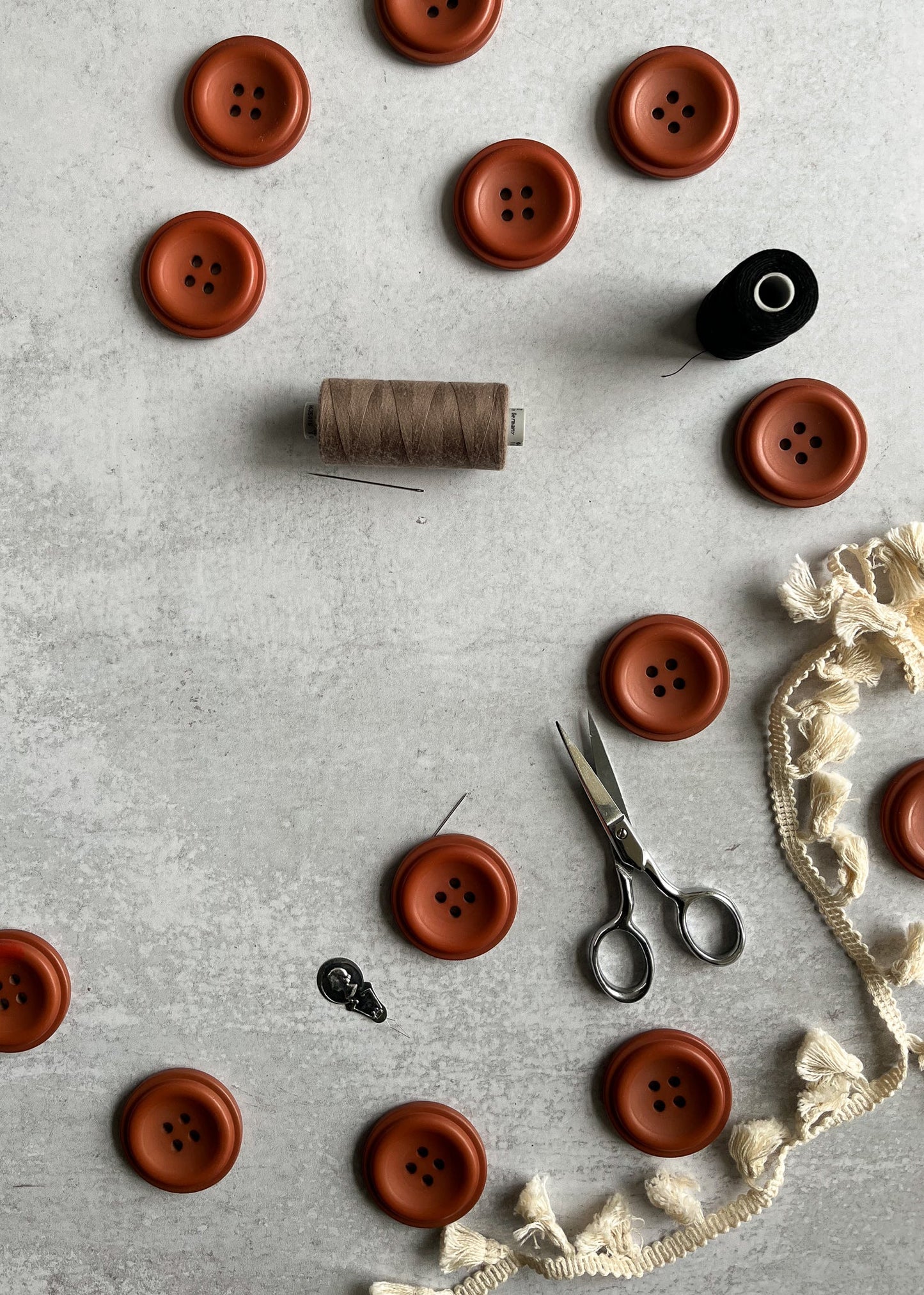 Large Rust Brown Button