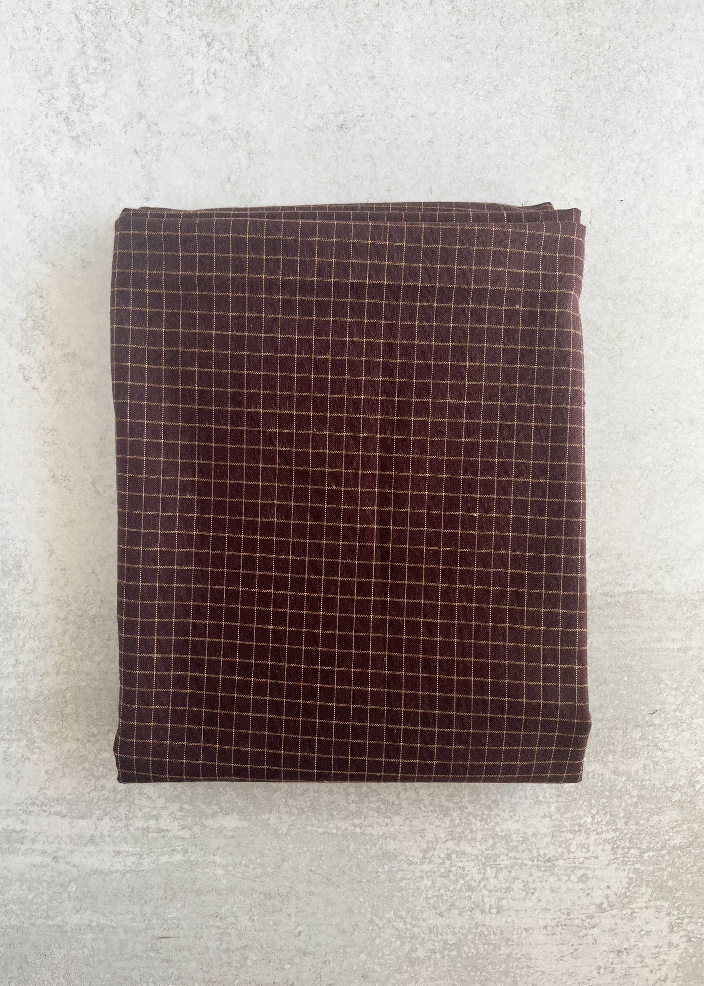Plum Brown Check Brushed Cotton