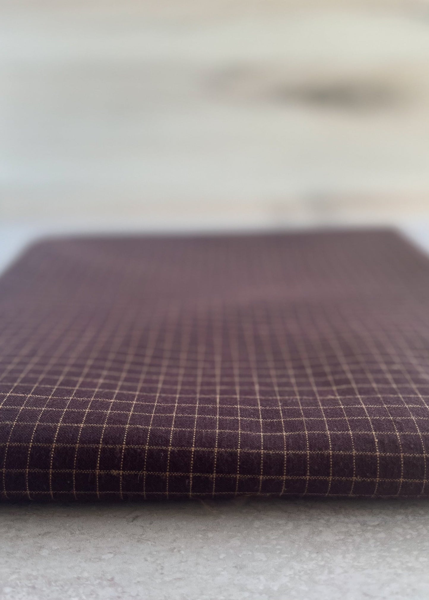 Plum Brown Check Brushed Cotton