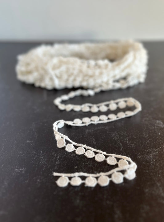 Polka Dot Cluny lace Trim