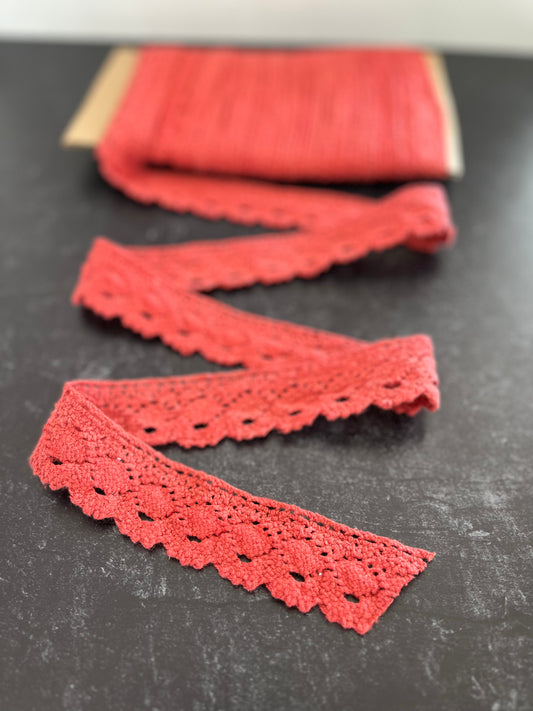 Cluny Cotton Coral Lace
