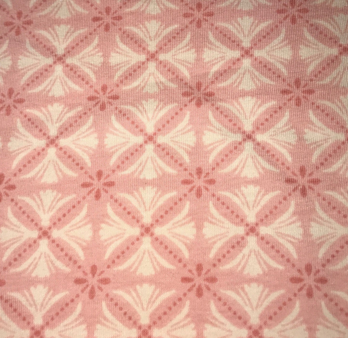 Geometric Medallion Pink Twill -