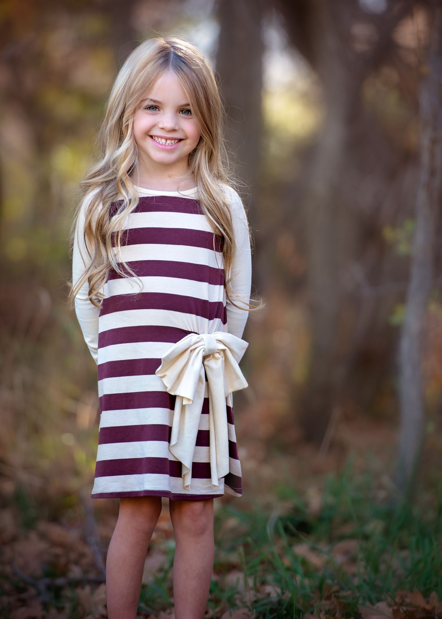 Plum/Cream Wide Stripe Jersey Knit