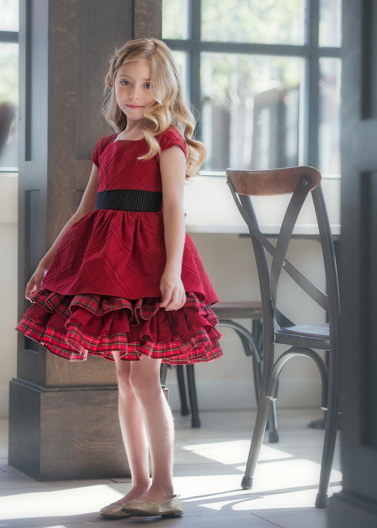 Scarlet Red Pintuck Fabric