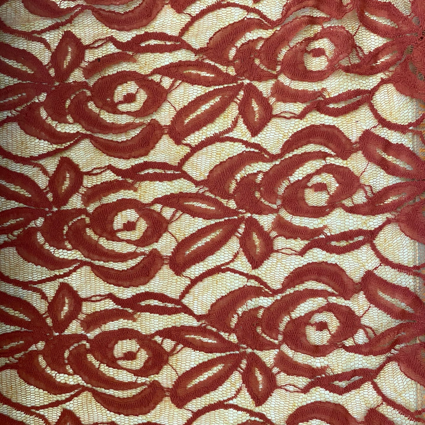 Rust flower lace 60" wide