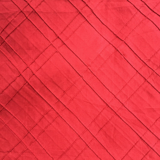 Scarlet Red Pintuck Fabric