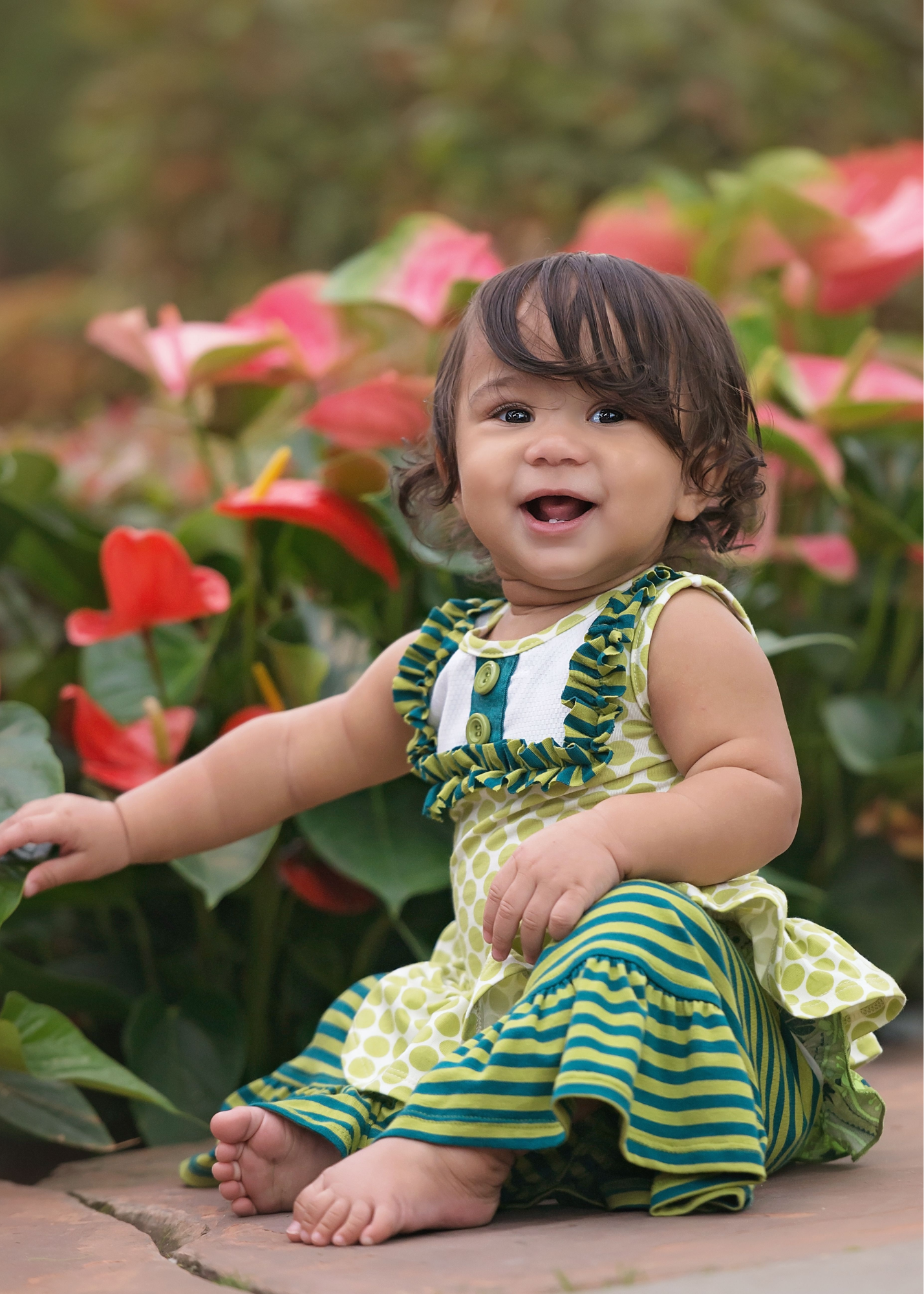 Lime Green Polka Dot Jersey Knit