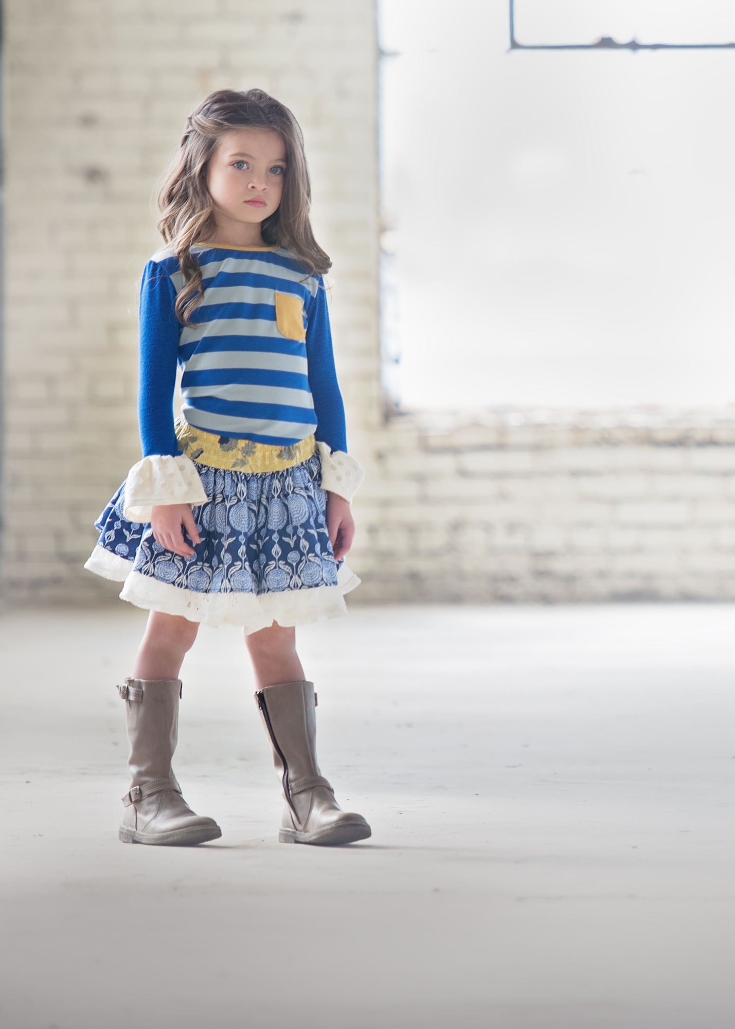 Royal & Gray Stripe Jersey Knit