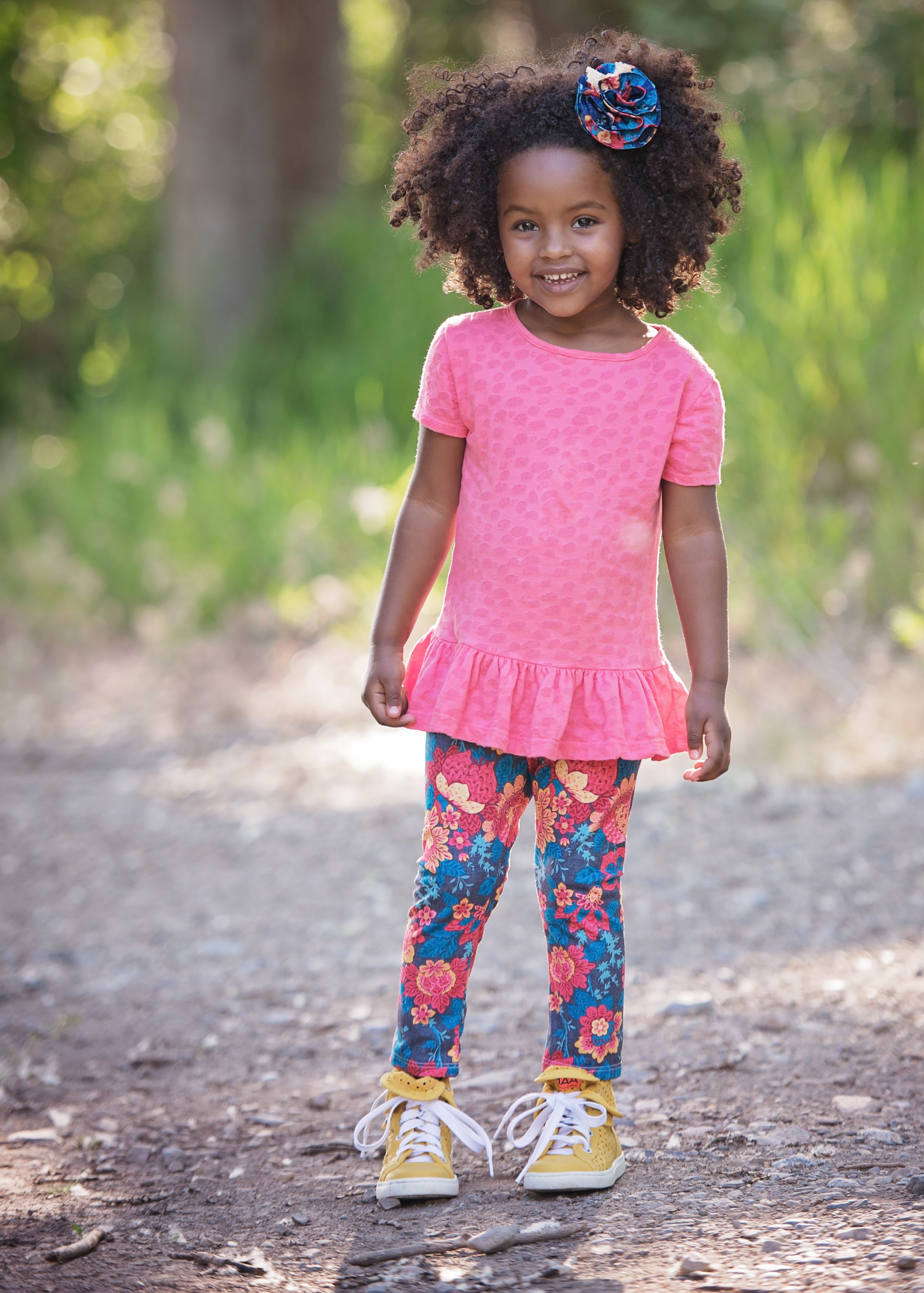 Coral/Teal Floral Jersey Knit