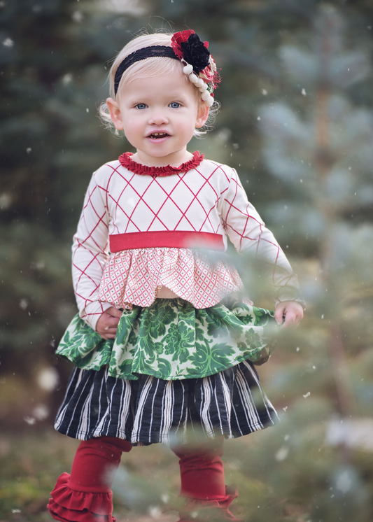 Red Diamond on Ivory Jersey