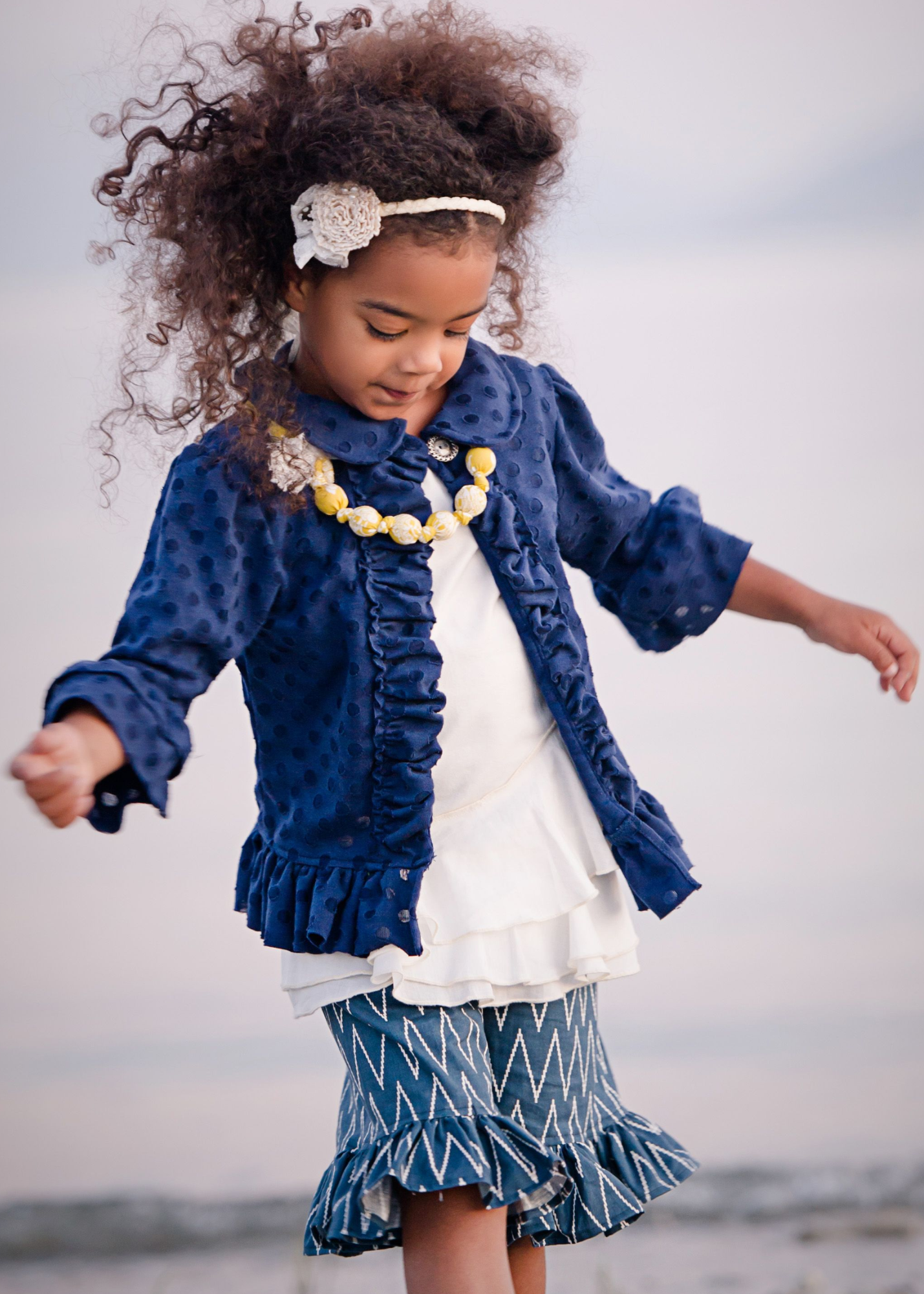 Navy Blue Burnout Polkadot