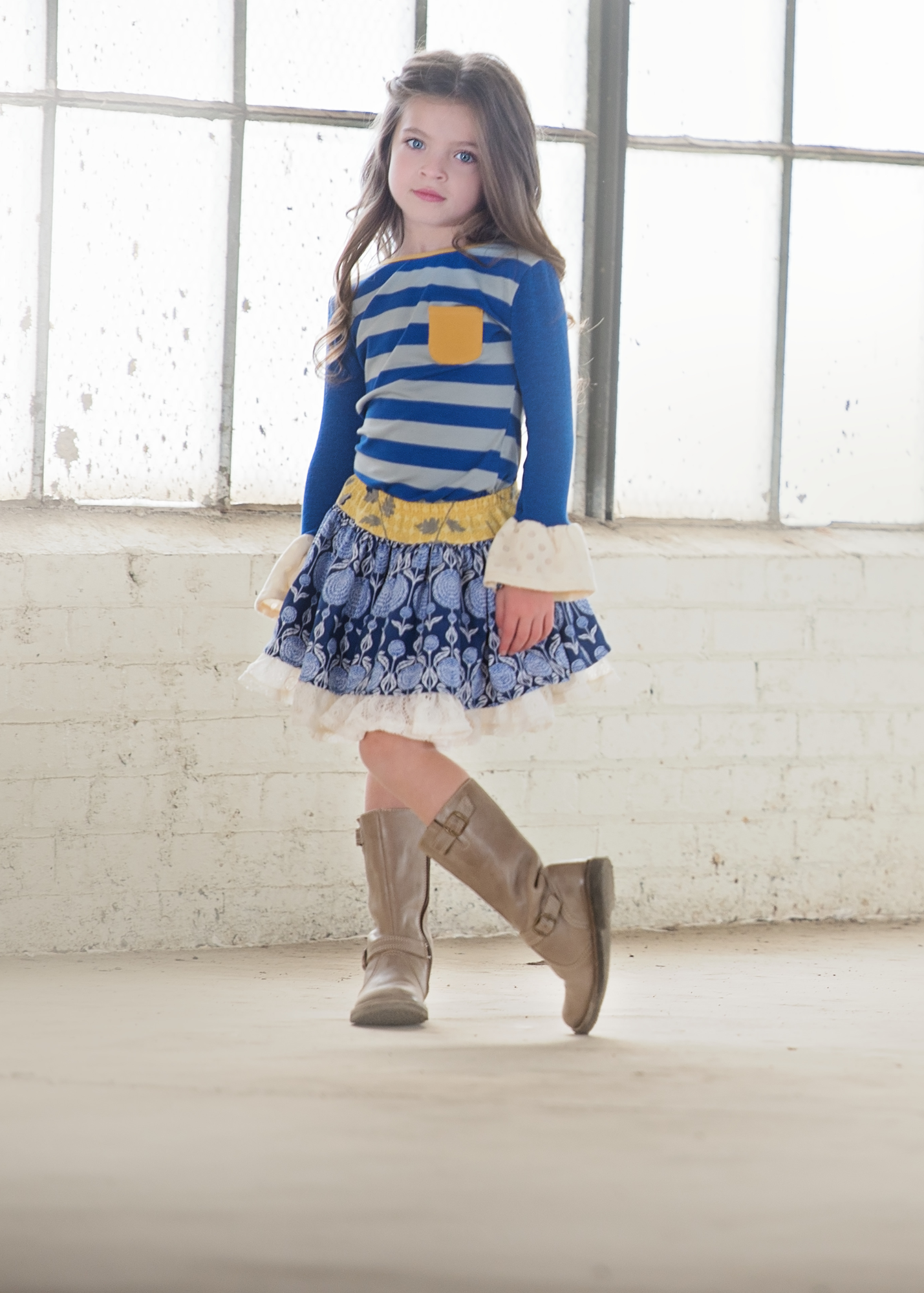 Royal & Gray Stripe Jersey Knit