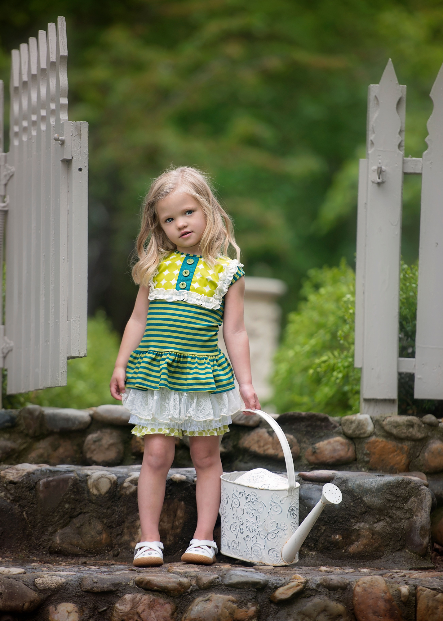 Green Teal Stripe Jersey Knit Stripe