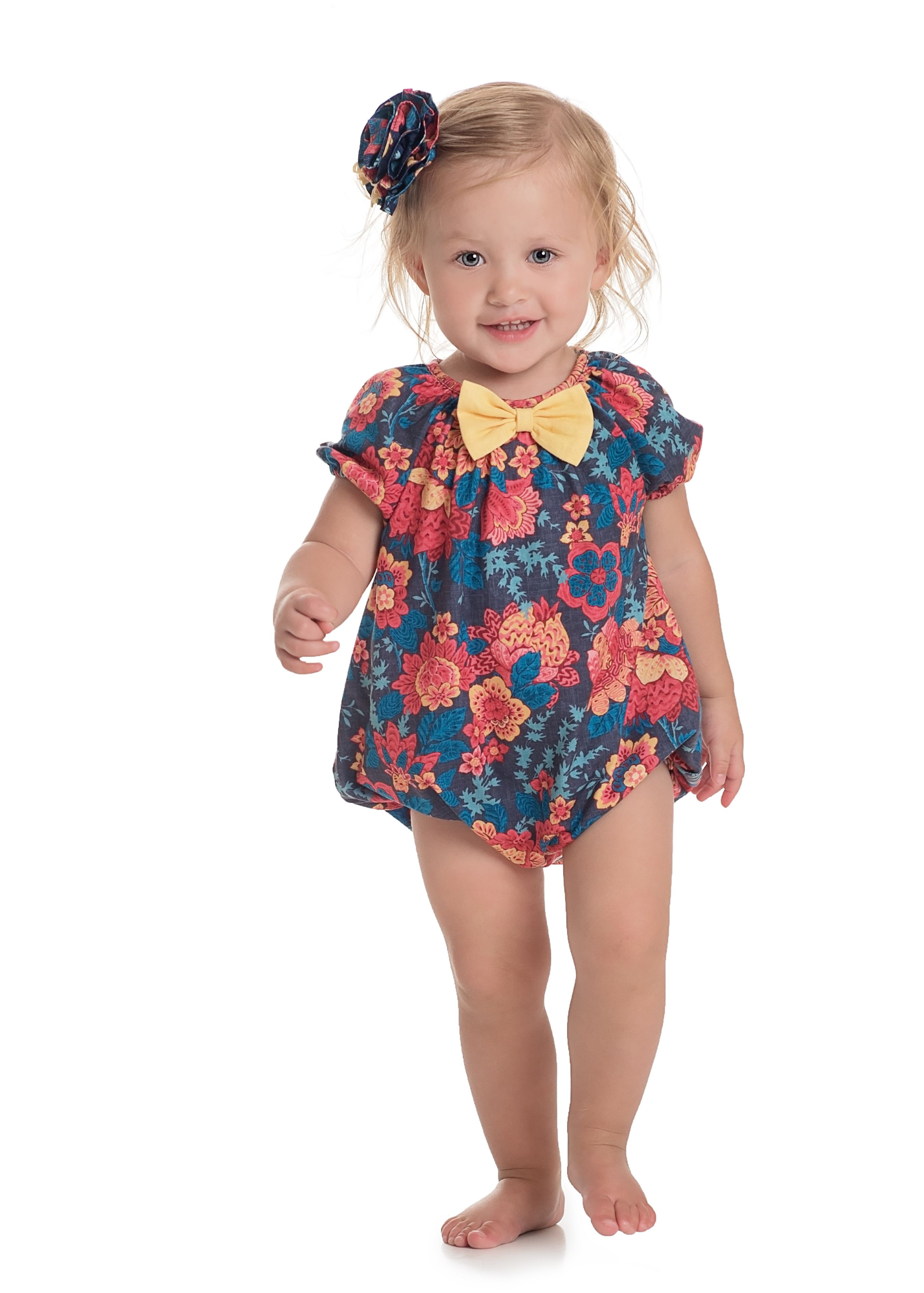 Coral/Teal Floral Jersey Knit