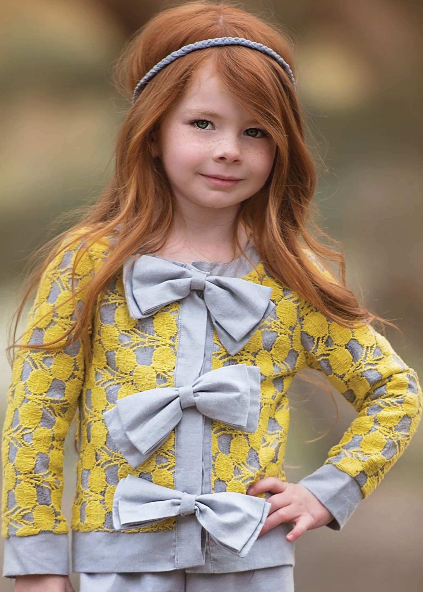 Gray and Yellow lace