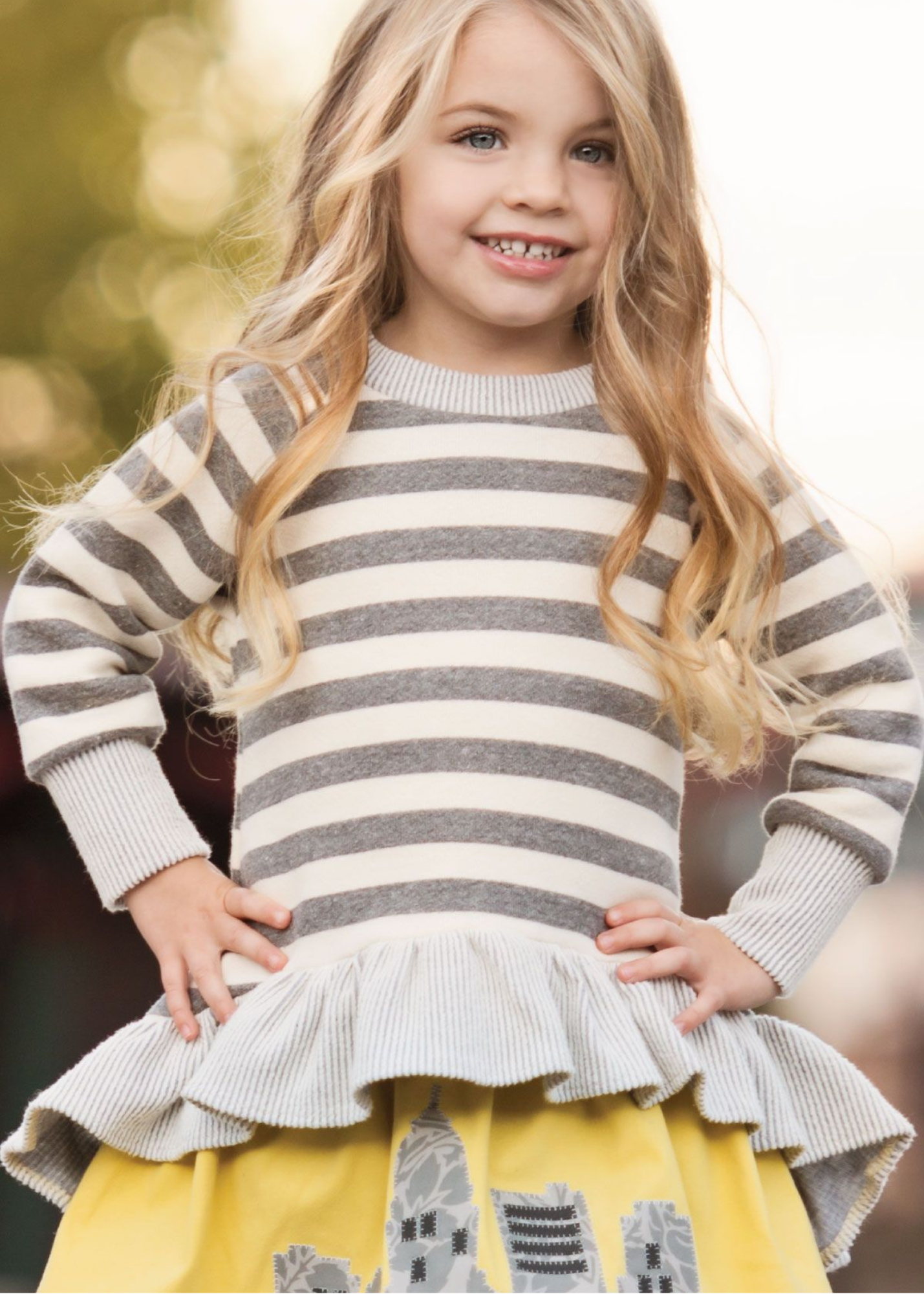 Textured Gray/Cream Stripe Knit