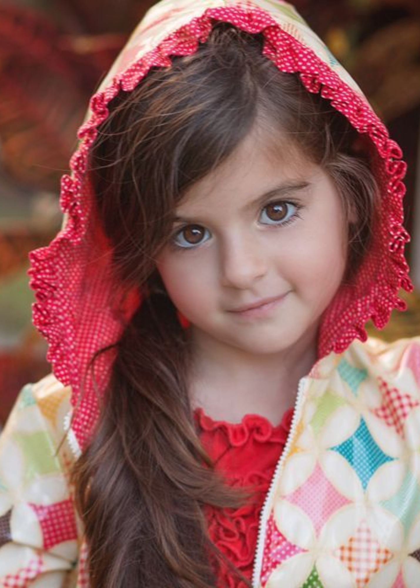 Red and White Small Polka dot