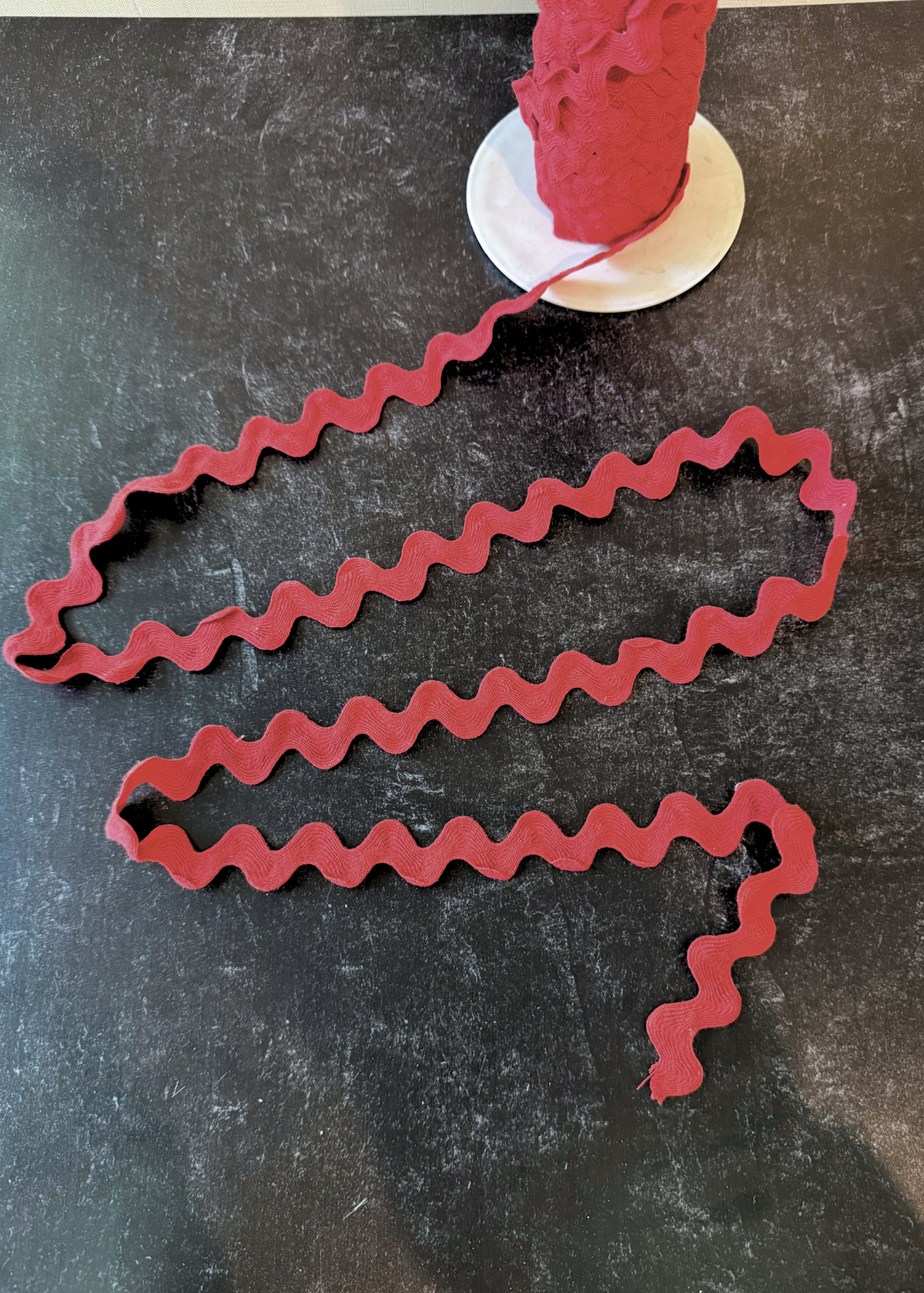 Cherry Red Ric Rac Trim