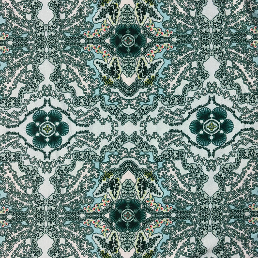 Teal Floral Rayon