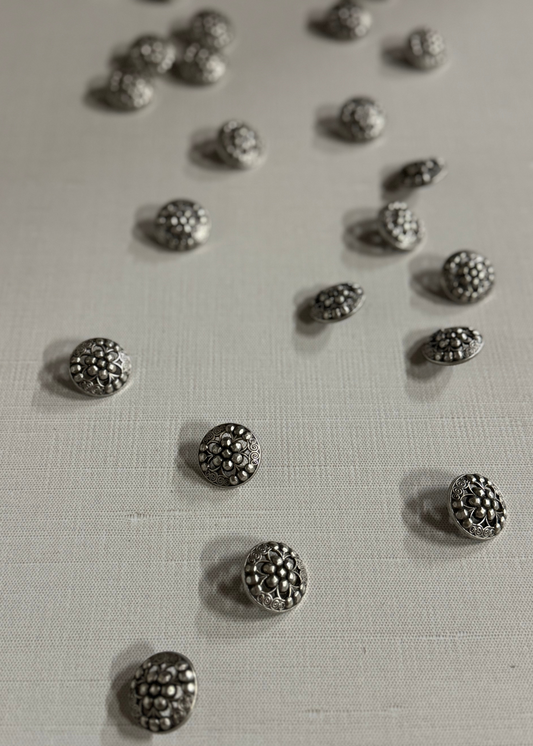 Silver Patterned Button
