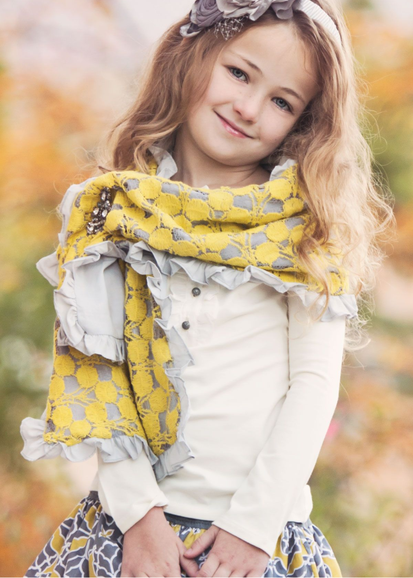Gray and Yellow lace