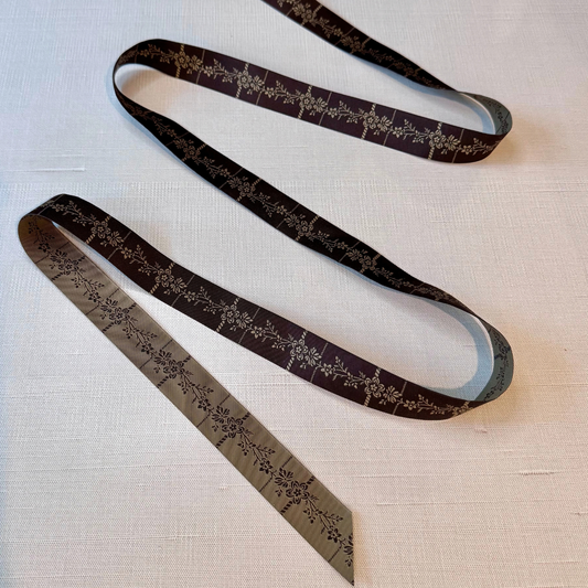 Brown Jacquard Flower Trim