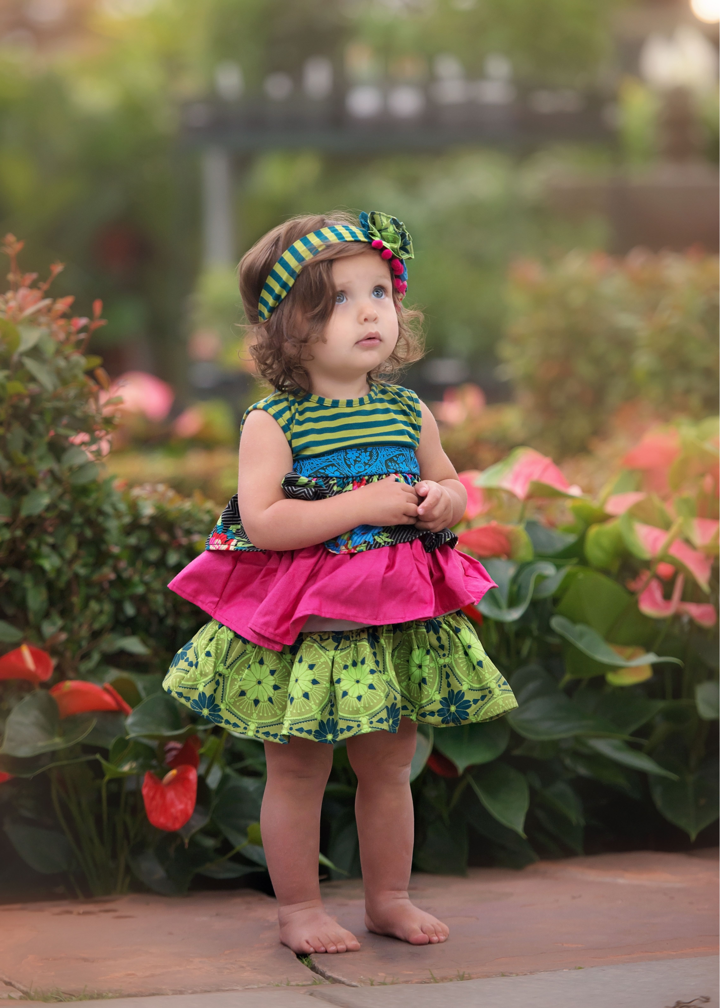 Green Teal Stripe Jersey Knit Stripe