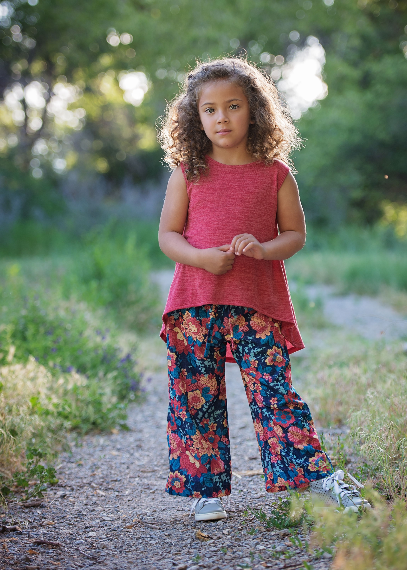 Coral/Teal Floral Jersey Knit