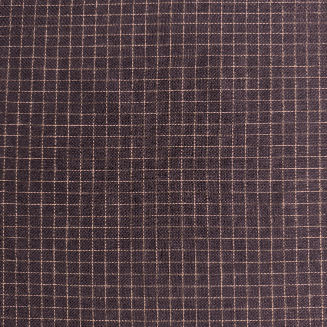 Plum Brown Check Brushed Cotton