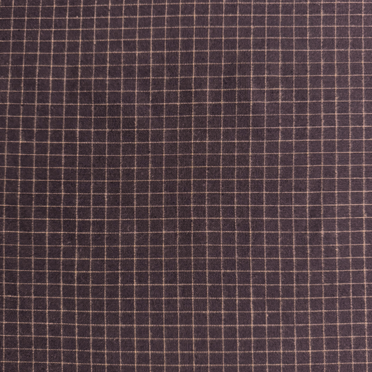 Plum Brown Check Brushed Cotton