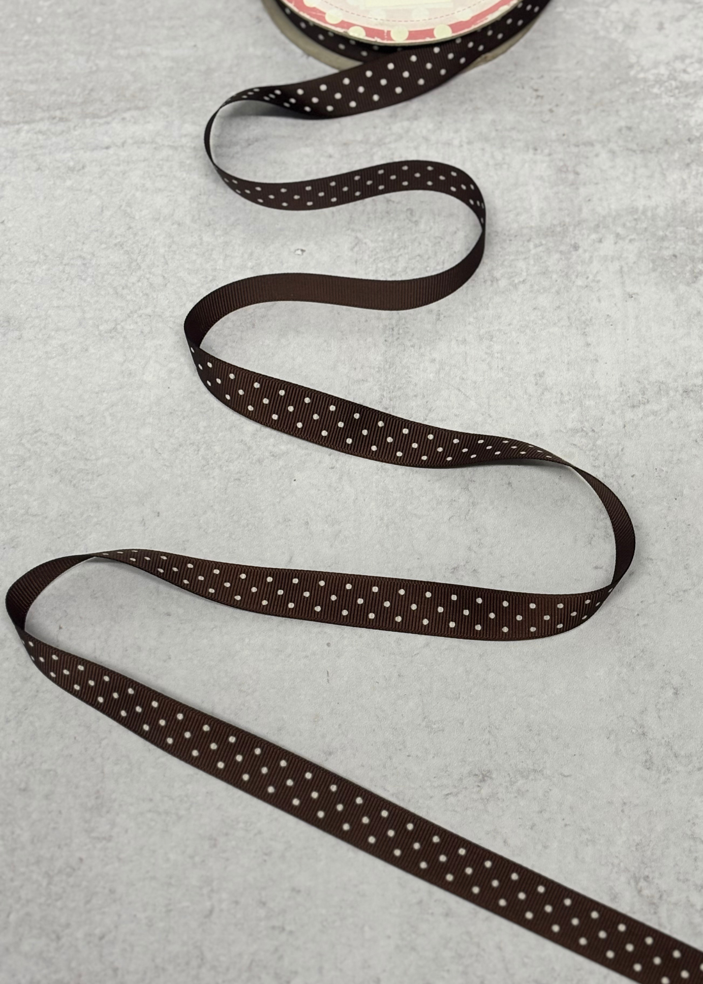 Brown/White Polka Dot Ribbon