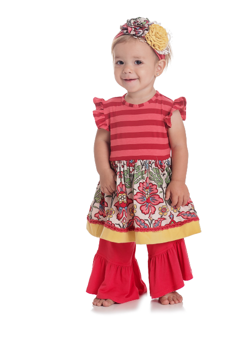 Coral and Red Stripe Jersey