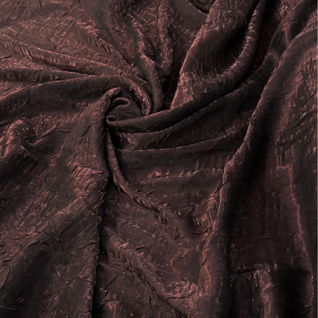 Crinkle Shimmer Brown Fabric